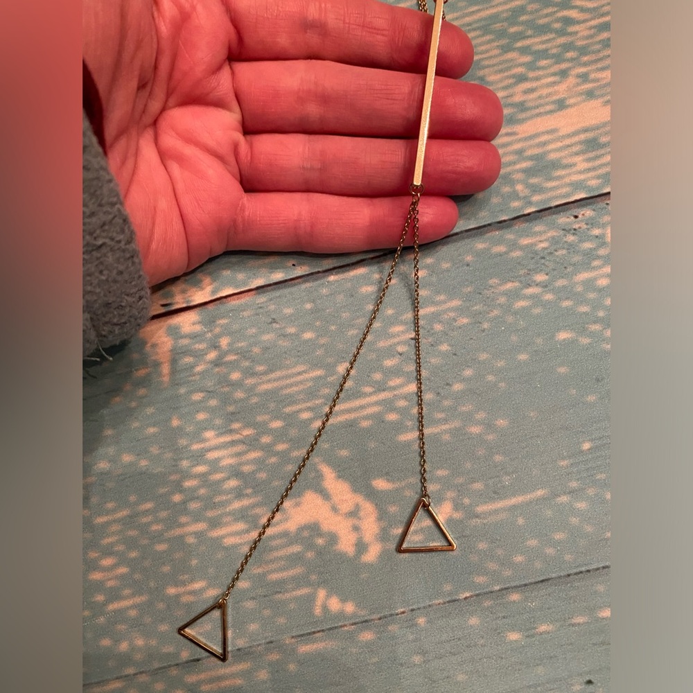 Gold Triangle Pendant Necklace